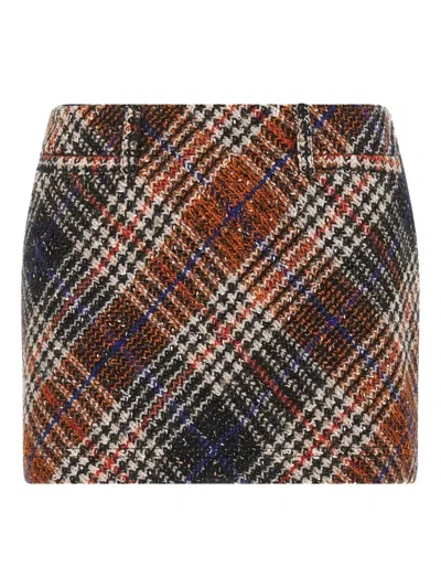 Missoni Multicolor Miniskirt With Concealed Zip Closure And All-over Zig-zag Motif In Wool Woman In Multi