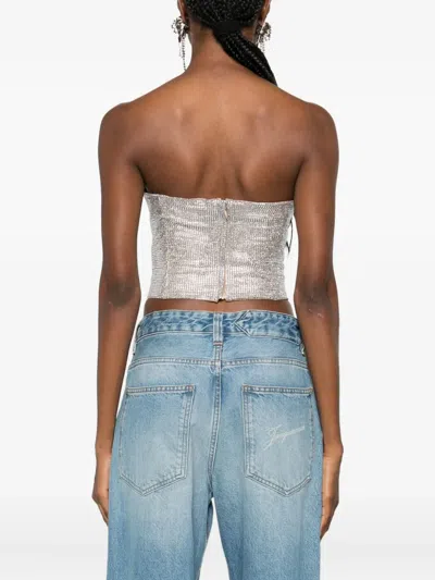 Giuseppe Di Morabito Crystal-embellished Corset Top In Gray