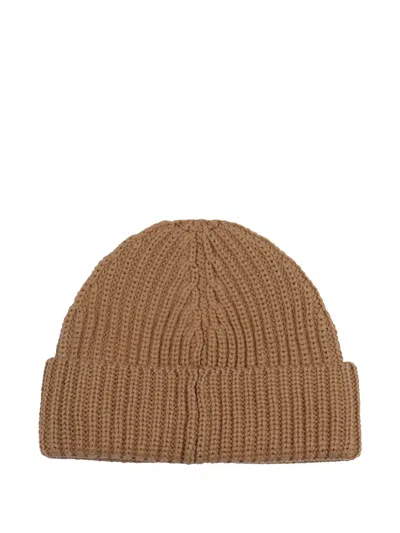 Dondup Logo-patch Beanie Hat In Brown