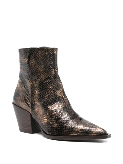 Pedro Miralles Pointed Leather Ankle Boots In Gray
