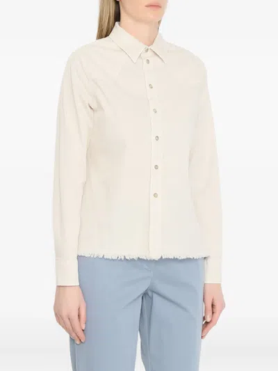 Eleventy Fringed Shirt In Neutral