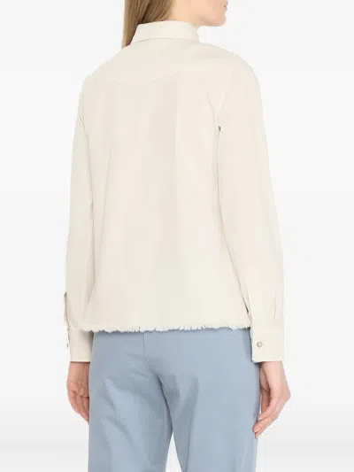 Eleventy Fringed Shirt In Neutral