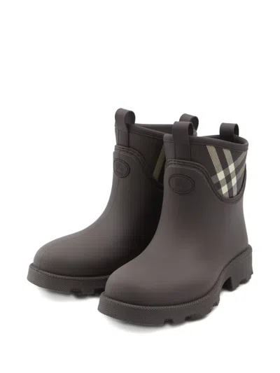 Burberry 35mm Check-pattern Pull-tabs Ankle Boots In Brown