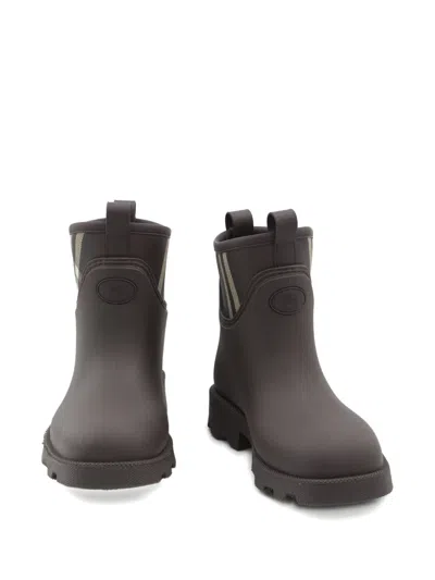 Burberry 35mm Check-pattern Pull-tabs Ankle Boots In Brown