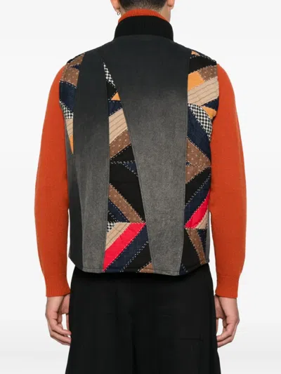 Khoki Patchwork Zipped Waistcoat In Multi