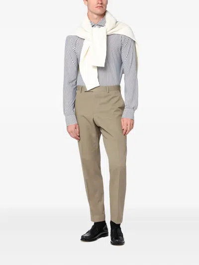 Xacus White Striped Active Twill Shirt In White