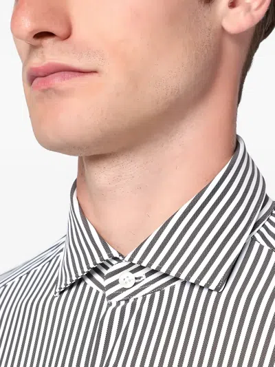Xacus White Striped Active Twill Shirt In White