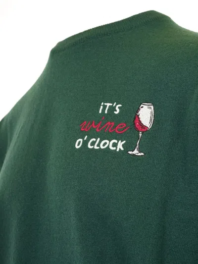 Mc2 Saint Barth Its Wine O Clock Wool And Cashmere Blend Sweater In Green