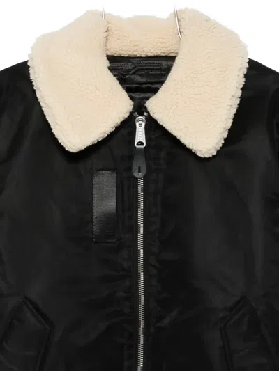 Alpha Industries Classic B-15 Flight Jacket With Structured Silhouette In Black