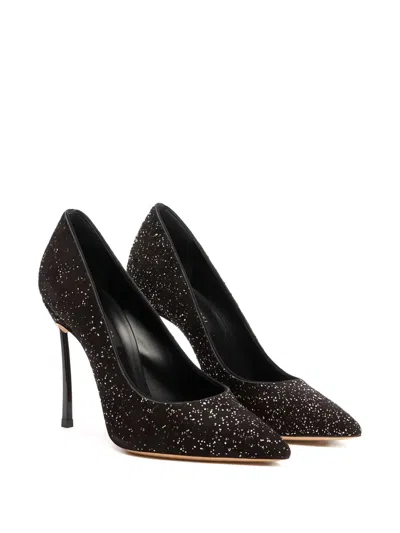 Casadei Pumps Mit Glitter-optik 100mm In Black