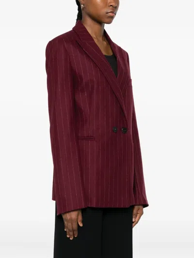 细条纹双排扣西装夹克