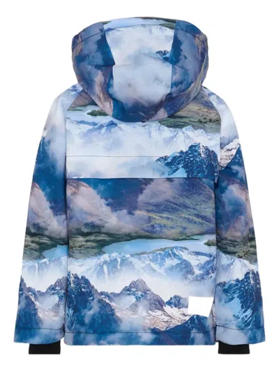 Molo Castor Snowy Mountains-print Hooded Jacket In Multi