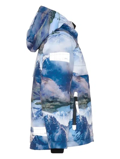 Molo Castor Snowy Mountains-print Hooded Jacket In Multi