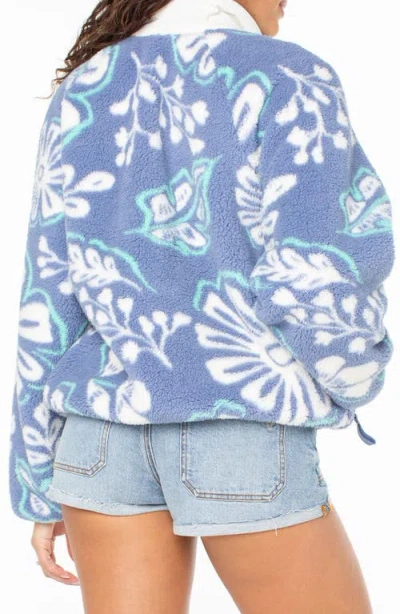 Roxy Kipsie Floral Fleece Pullover In Blue