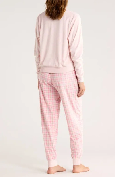Honeydew Cozy Velour Top & Joggers Pajamas In Pink