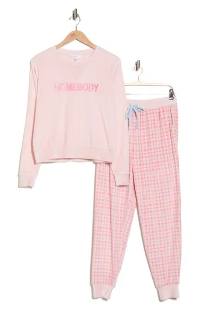 Honeydew Cozy Velour Top & Joggers Pajamas In Pink