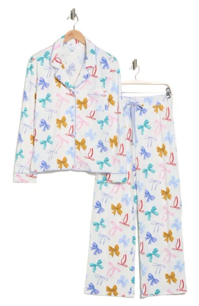Honeydew Quiet Night Long Sleeve Button-up Top & Pants Pajamas In Multi