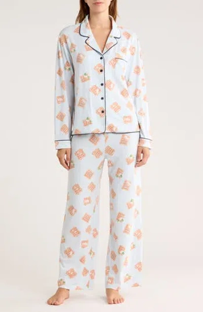 Honeydew Quiet Night Long Sleeve Button-up Top & Pants Pajamas In Multi