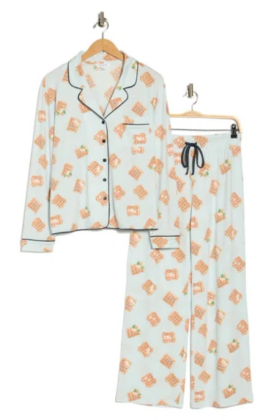 Honeydew Quiet Night Long Sleeve Button-up Top & Pants Pajamas In Multi