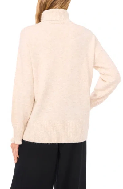 Cece Embroidered Ribbon Turtleneck Sweater In White