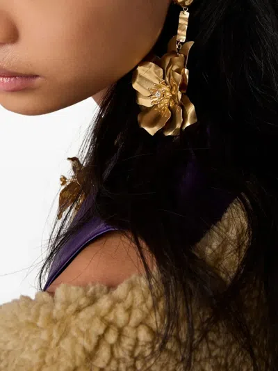 Miu Miu Ohrclips Mit Kristallen In Gold