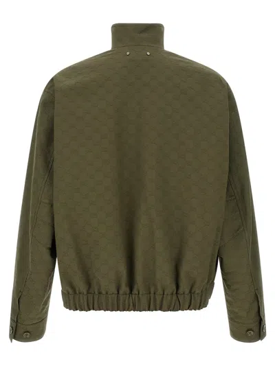 Gucci Gg Fabric Bomber Jacket Puffer Jackets Green In Green