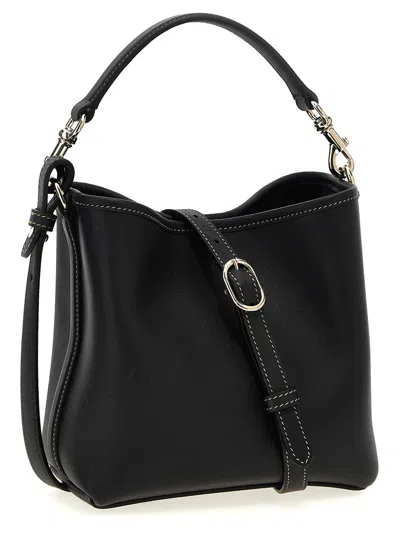 Gucci Borsa A Secchiello Gg Emblem In Pelle Nera Donna In Black