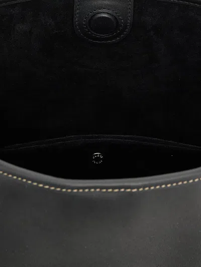 Gucci Borsa A Secchiello Gg Emblem In Pelle Nera Donna In Black