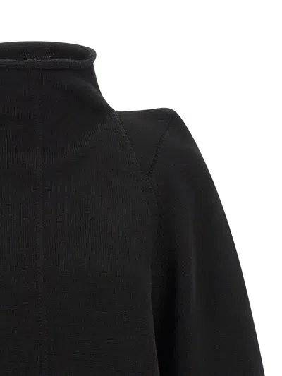 Rick Owens High Neck Long Sleeve Knit Sweater In Black