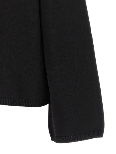 Rick Owens High Neck Long Sleeve Knit Sweater In Black