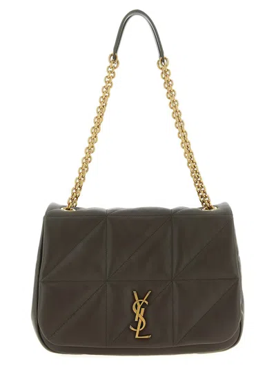 Saint Laurent Medium Shoulder Bag Featuring Chain Strap In Gray