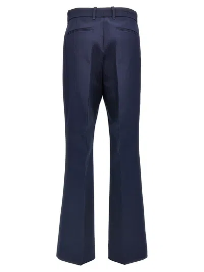 Gucci Pantalone In Cotone Blu Navy Donna In Blue