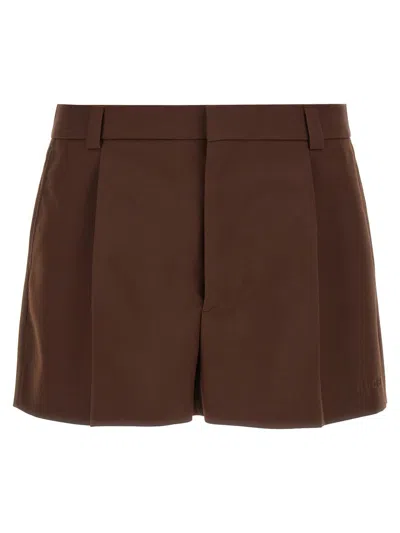 Gucci Tailored Wool Shorts With Pockets And Pleats In Burgundy