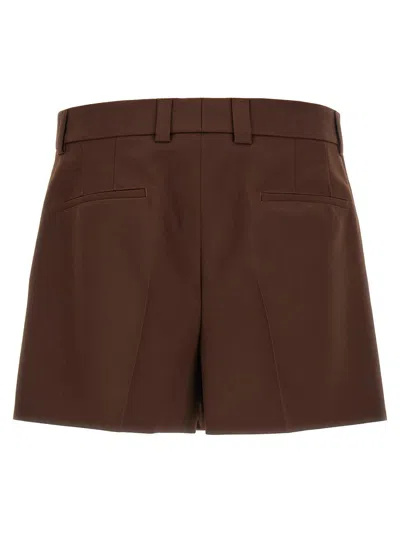 Gucci Tailored Wool Shorts With Pockets And Pleats In Burgundy