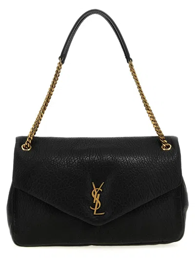 Saint Laurent Calypso Large Leather Shoulder Bag In Black