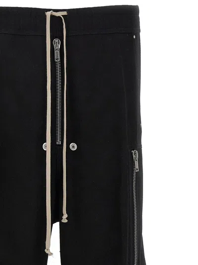 Rick Owens Wide-leg Trousers With High Waist And Utility Pockets In Black
