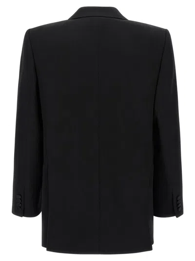 Saint Laurent Oversized Single-breasted Tuxedo Blazer In Black