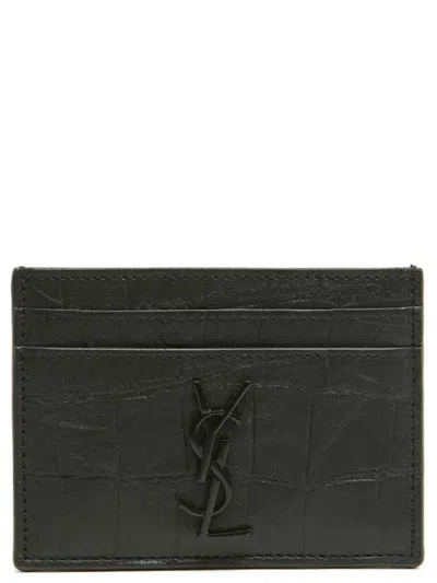 Saint Laurent Cassandre Card Holder With Ysl Logo In Brown
