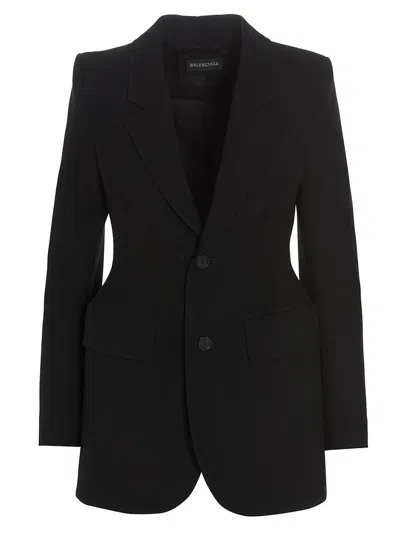 Balenciaga Women's Wool Blazer In Black