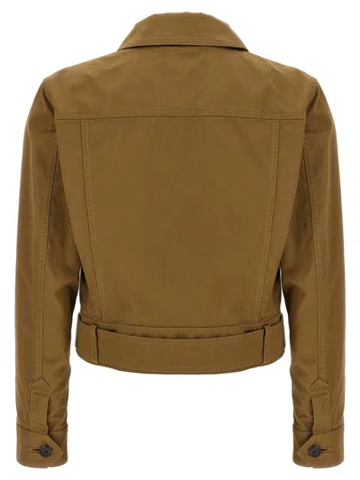Saint Laurent Short Brown Safari-style Jacket Jackets Brown In Brown