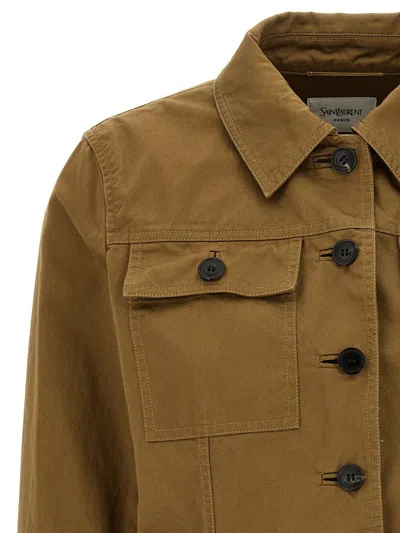 Saint Laurent Short Brown Safari-style Jacket Jackets Brown In Brown