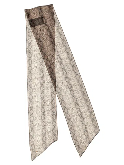 Saint Laurent Silk Scarf Scarves And Foulards Multicolor In Brown