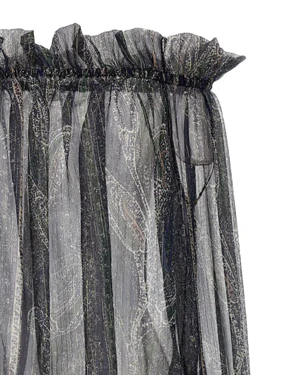 Saint Laurent Lurex Silk Creponne Top In Blue