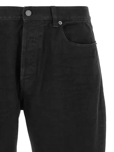 Saint Laurent Mick Black Jeans With Logo Patch On The Rear In Denim Man In Black