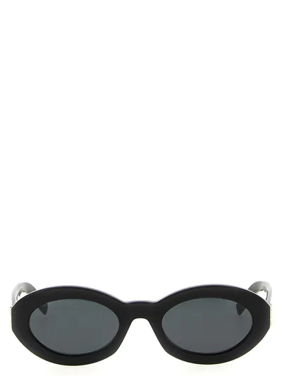 Saint Laurent Eyewear Oval Frame Sunglasses In Black