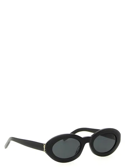 Saint Laurent Eyewear Oval Frame Sunglasses In Black