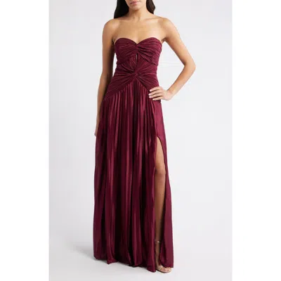 Lulus Florence Twist Front Strapless Dress In Red