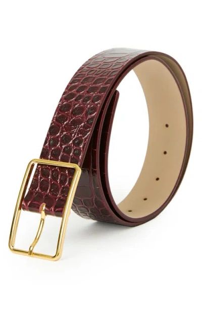 B-low The Belt Milla Croc Embossed Leather Belt In Brown