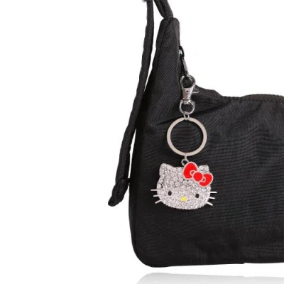 Hello Kitty Pave Crystal Bling Travel Keychain In Metallic