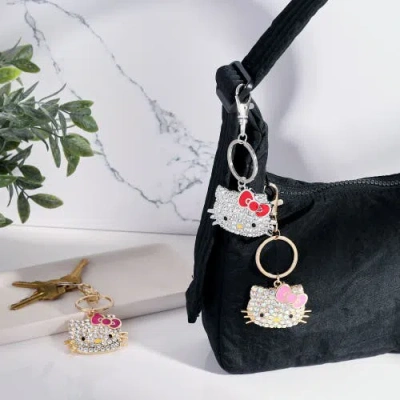 Hello Kitty Pave Crystal Bling Travel Keychain In Metallic